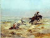 Charles Marion Russell Famous Paintings - Lassoing a Steer